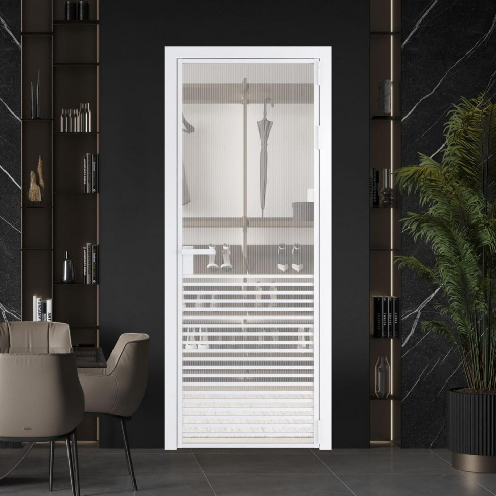 Межкомнатная дверь ProfilDoors 16 AG стекло Мору двухстороннее белое цвет профиля Вайт