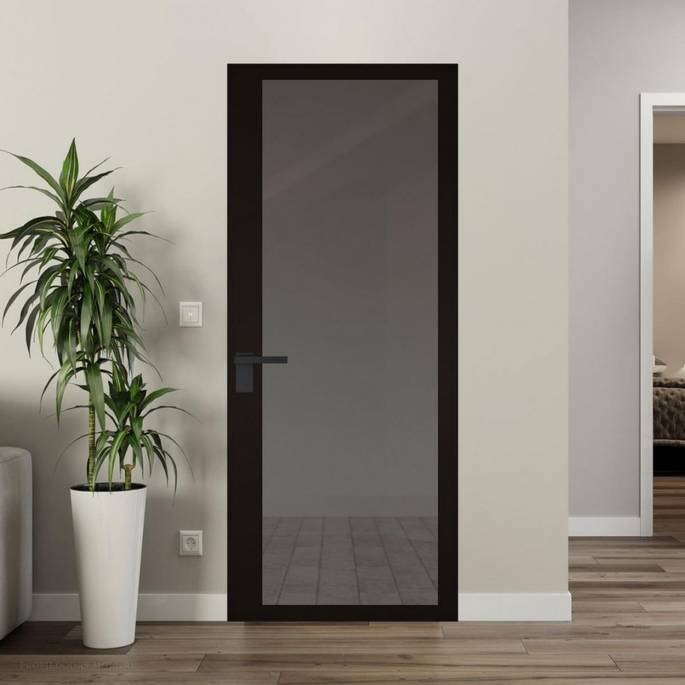Межкомнатная дверь ProfilDoors 2 AGK цвет Планибель графит черный прокрас кромка Черный матовый