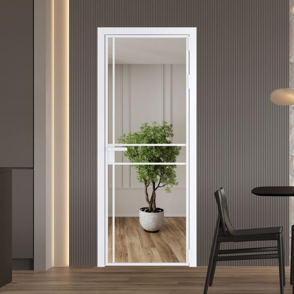 Межкомнатная дверь ProfilDoors 9 AG стекло Зеркало цвет профиля Вайт