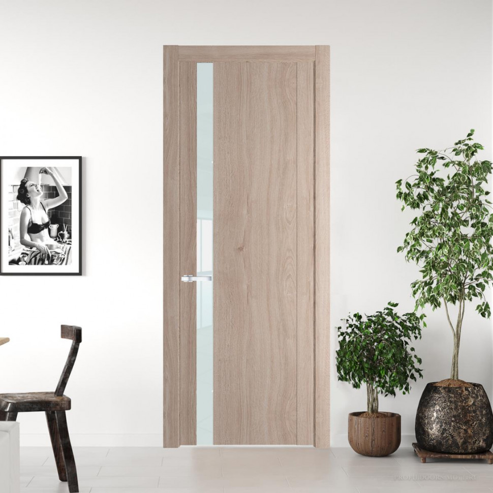 Межкомнатная дверь ProfilDoors 1.2 N Дуб Сонома с вставкой стекла белый лак