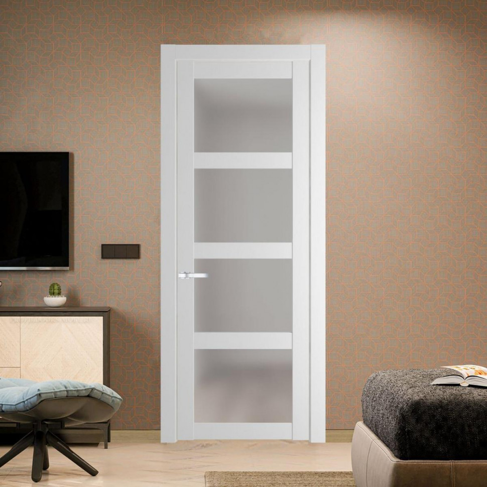 Межкомнатная дверь ProfilDoors 2.4.2 PD цвет Крем Вайт вставка Матовое