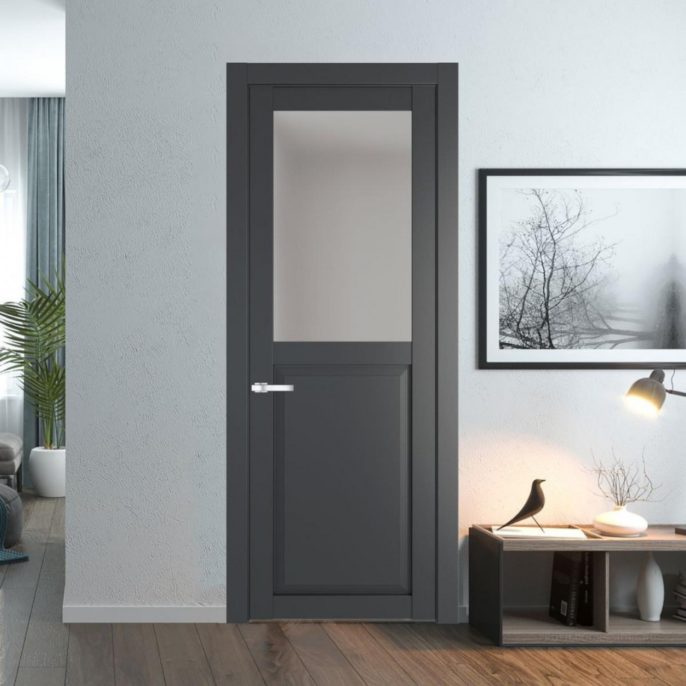 Межкомнатная дверь ProfilDoors 2.6.2 PD цвет Графит вставка Матовое