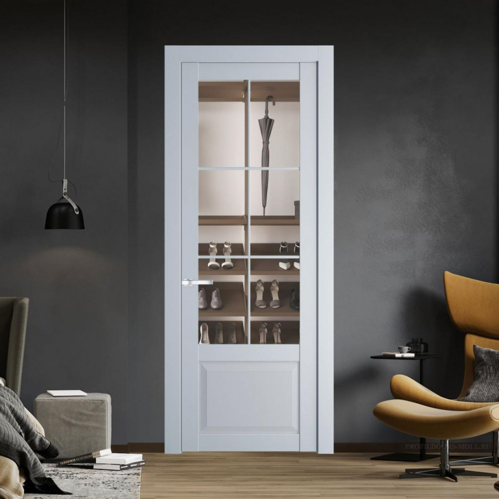 Межкомнатная дверь ProfilDoors 2.2.2 (р.6) PD цвет Лайт Грей вставка Прозрачное