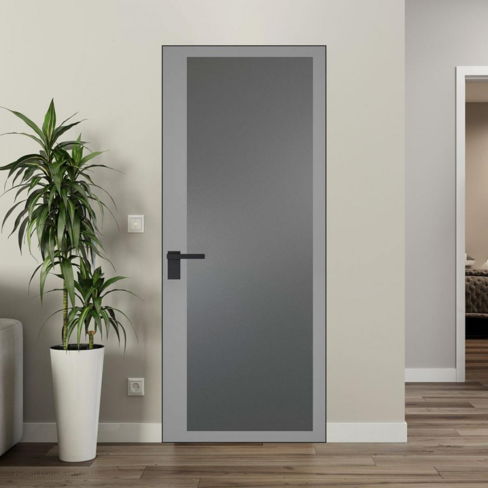 Межкомнатная дверь ProfilDoors 2 AGK цвет Мателюкс графит серый прокрас кромка Черный матовый