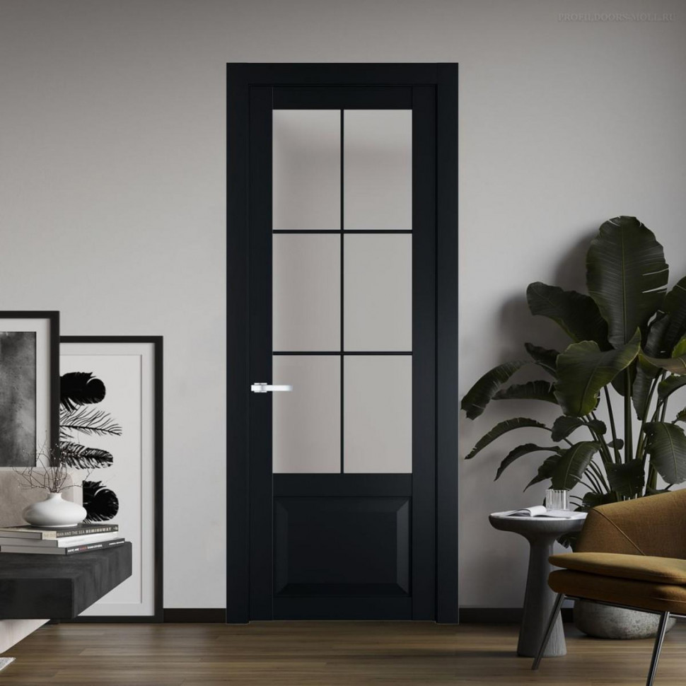 Межкомнатная дверь ProfilDoors 1.2.2 (р.6) PD цвет Блэк вставка Матовое