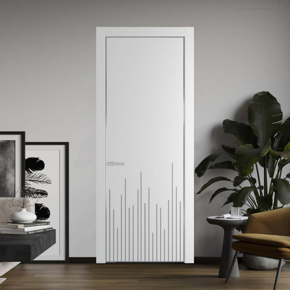 Межкомнатная дверь ProfilDoors 7 PA Крем Вайт с профилем Серебро