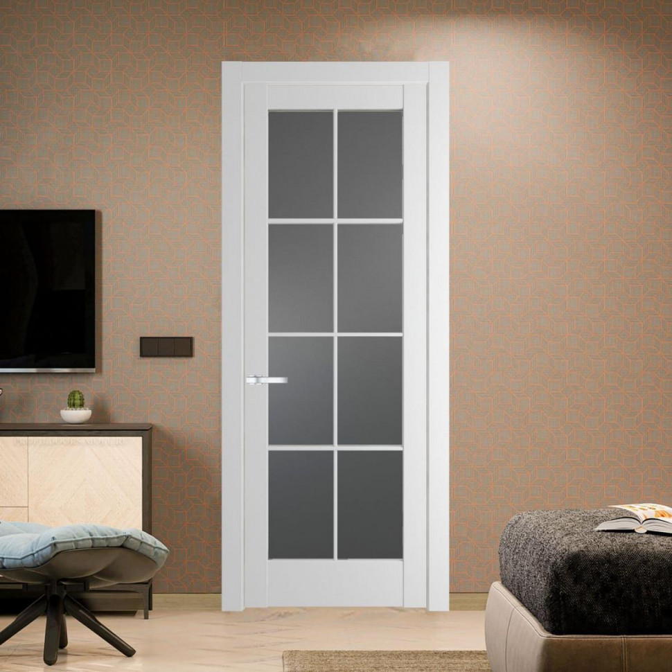 Межкомнатная дверь ProfilDoors 4.1.2 (р.8) PD цвет Крем Вайт вставка Графит
