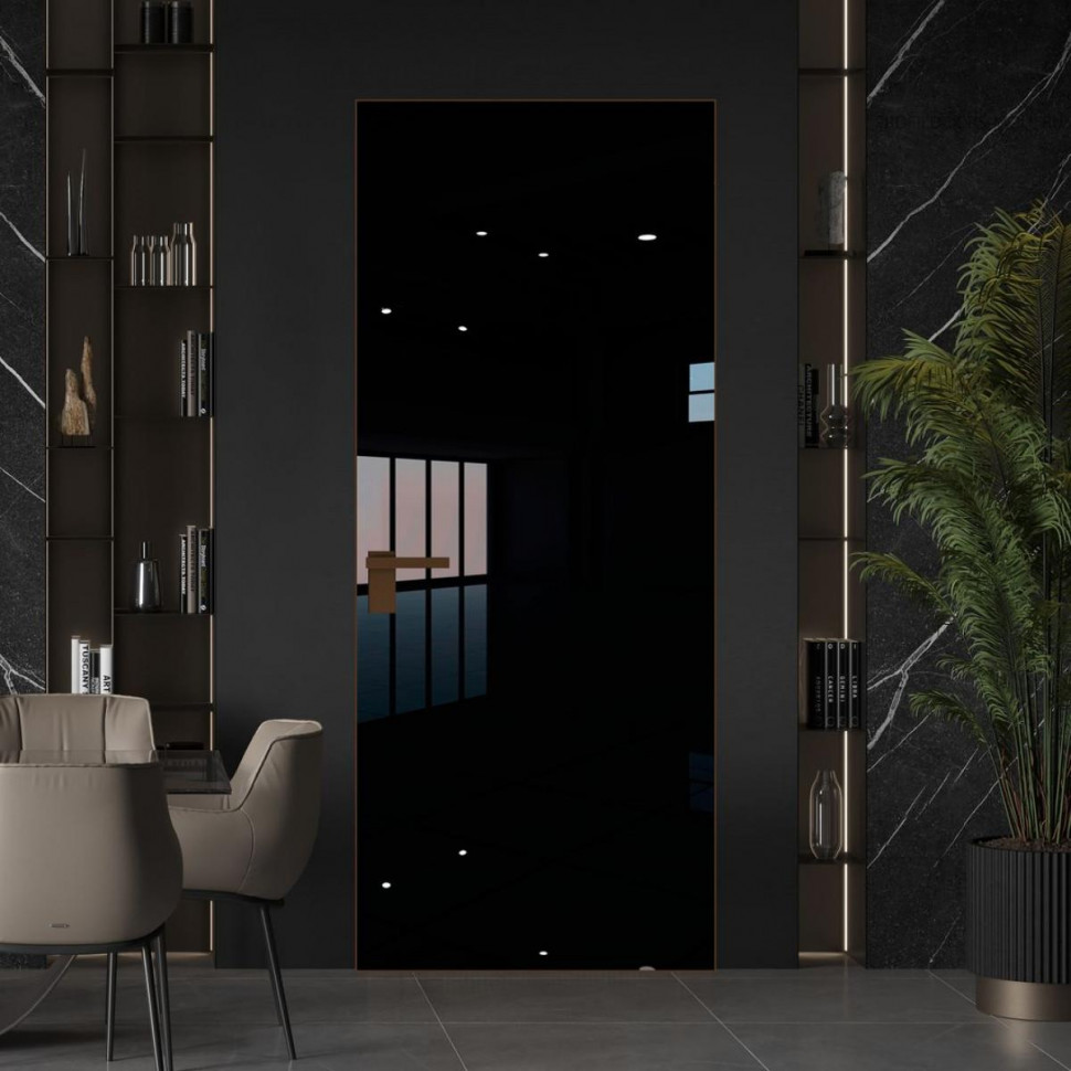 Межкомнатная дверь ProfilDoors 1 AGK цвет Lacobel Черный лак кромка Деорэ