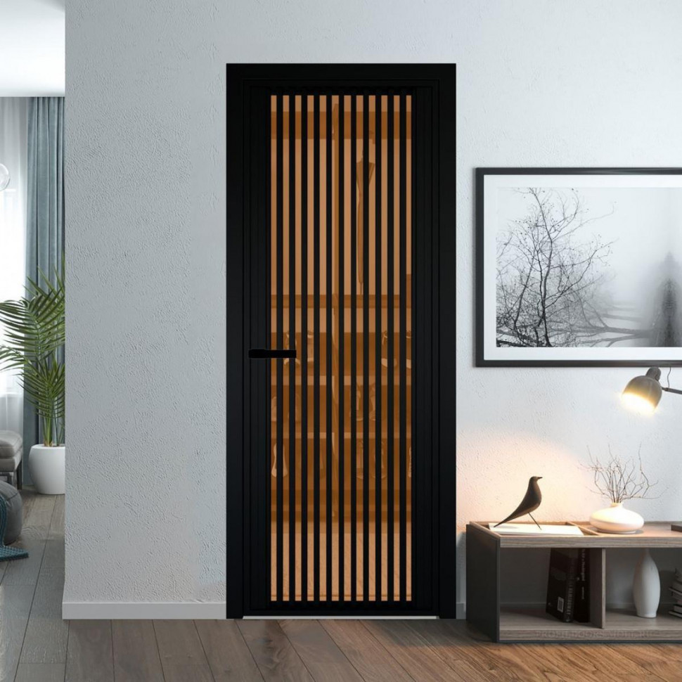 Межкомнатная дверь ProfilDoors 3 AGP Золотистая бронза профиль Черный матовый