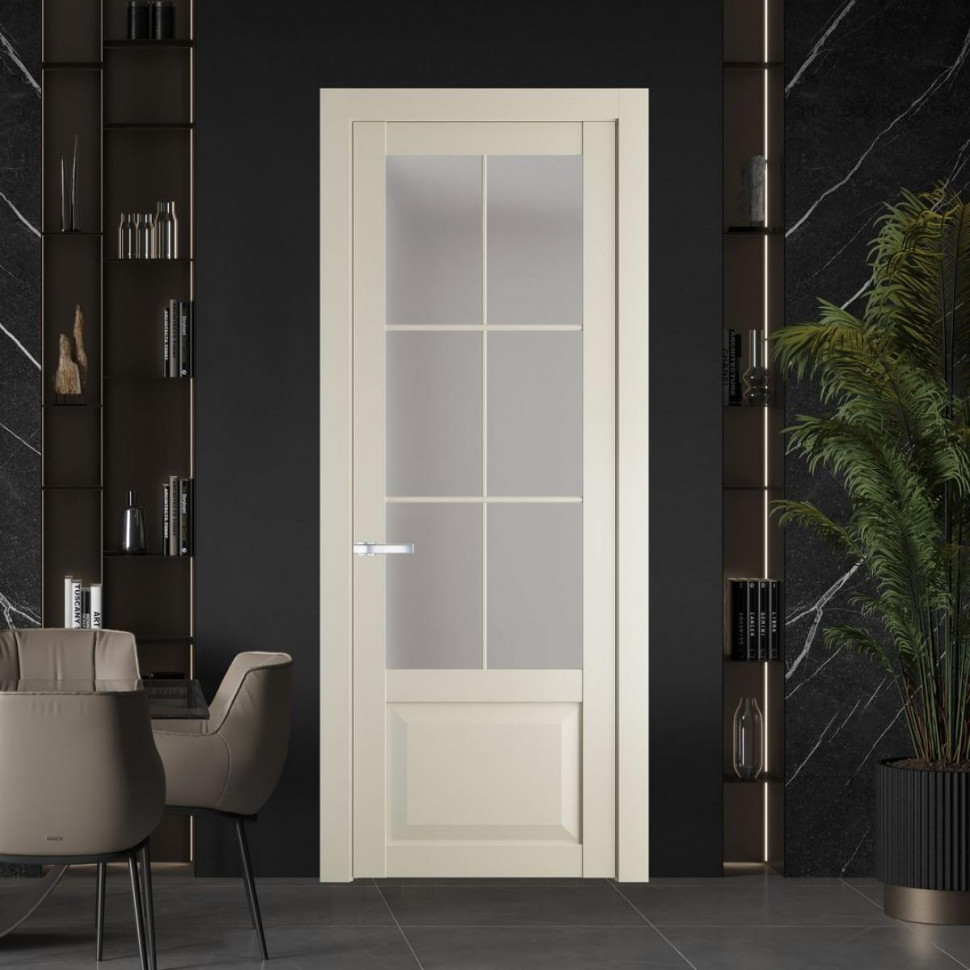 Межкомнатная дверь ProfilDoors 1.2.2 (р.6) PD цвет Перламутр белый вставка Матовое