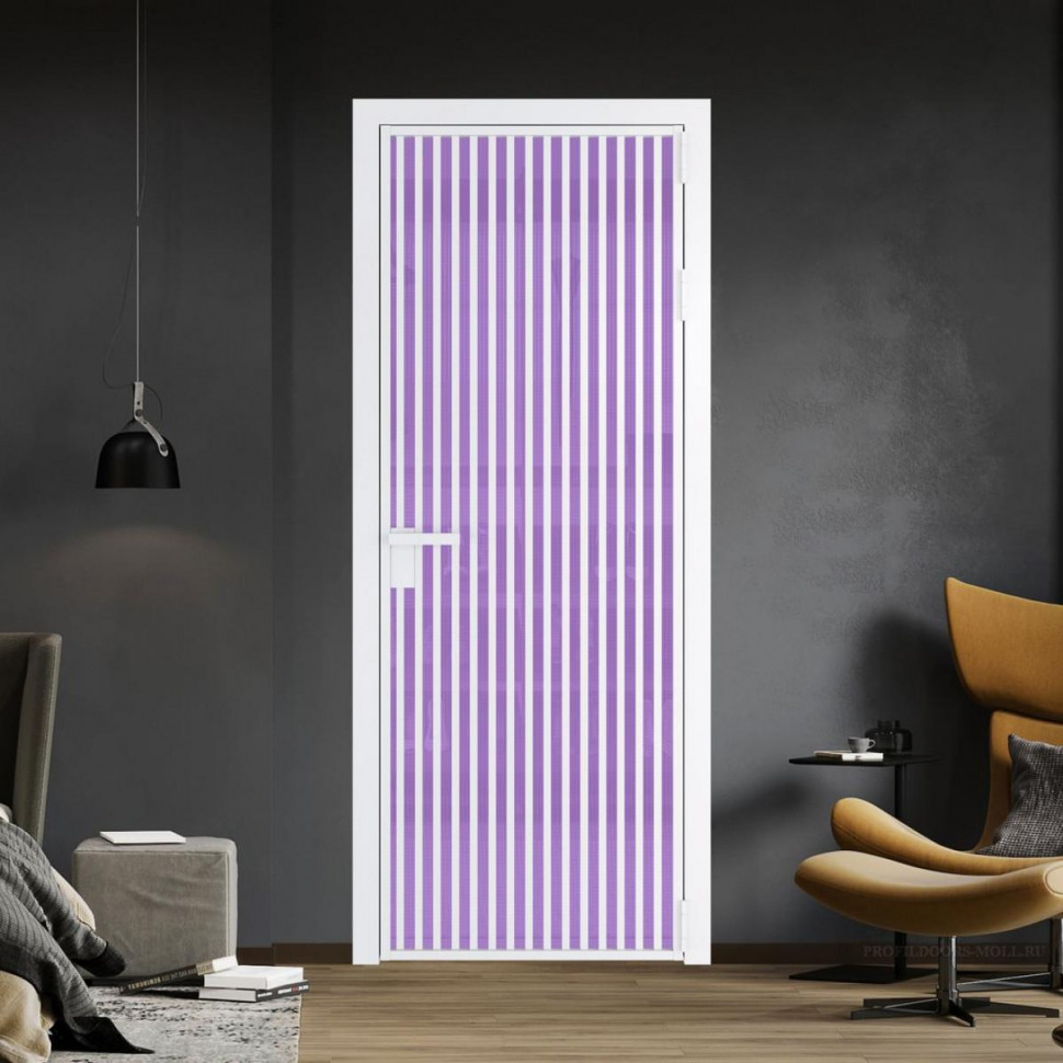 Межкомнатная дверь ProfilDoors 11 AG стекло Кризет фиолетовое цвет профиля Вайт