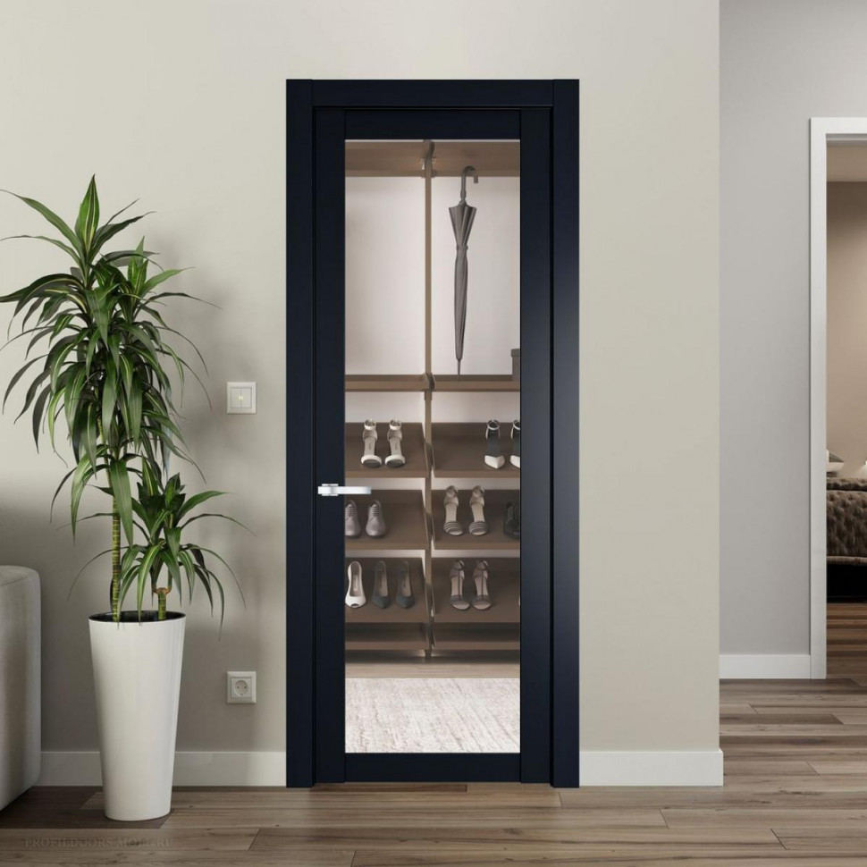 Межкомнатная дверь ProfilDoors 1.1.2 PD цвет Нэви Блу вставка Прозрачное