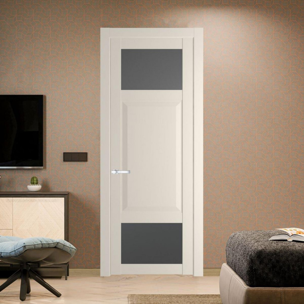 Межкомнатная дверь ProfilDoors 1.3.4 PD цвет Кремовая Магнолия вставка Графит