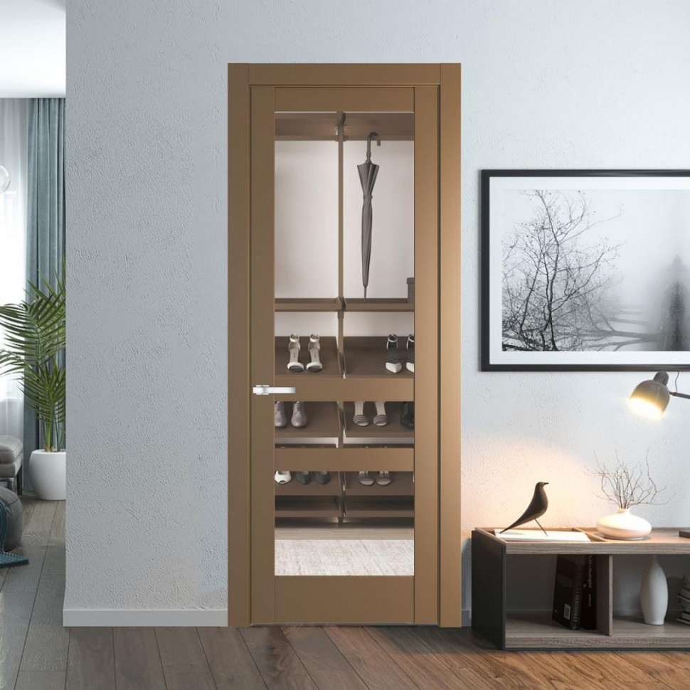 Межкомнатная дверь ProfilDoors 3.5.2 PD цвет Перламутр золото вставка Прозрачное