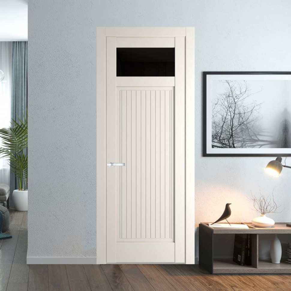 Межкомнатная дверь ProfilDoors 3.3.2PM Перламутр белый Черное тонированное