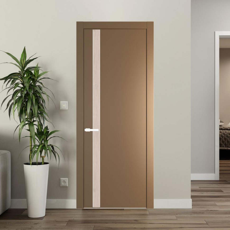 Межкомнатная дверь ProfilDoors 18 PW Перламутр золото Каштан светлый молдинг Вайт