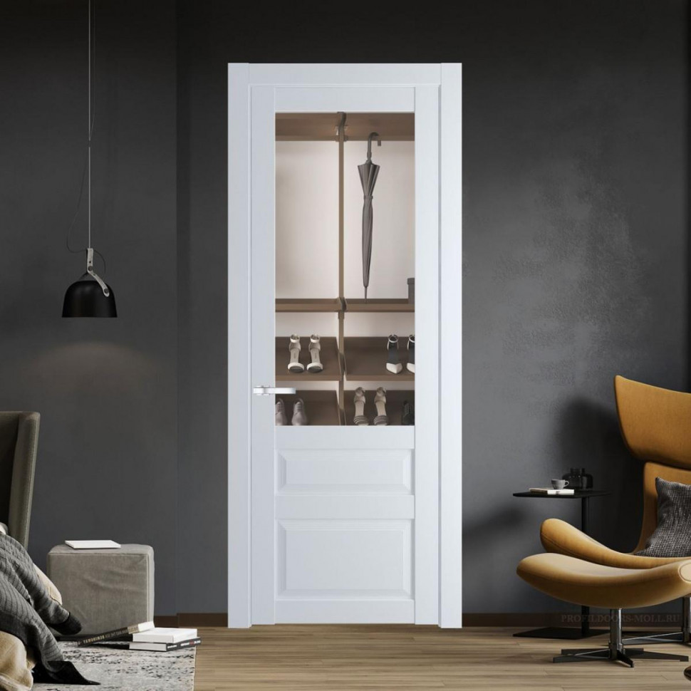 Межкомнатная дверь ProfilDoors 2.5.3 PD цвет Вайт вставка Прозрачное