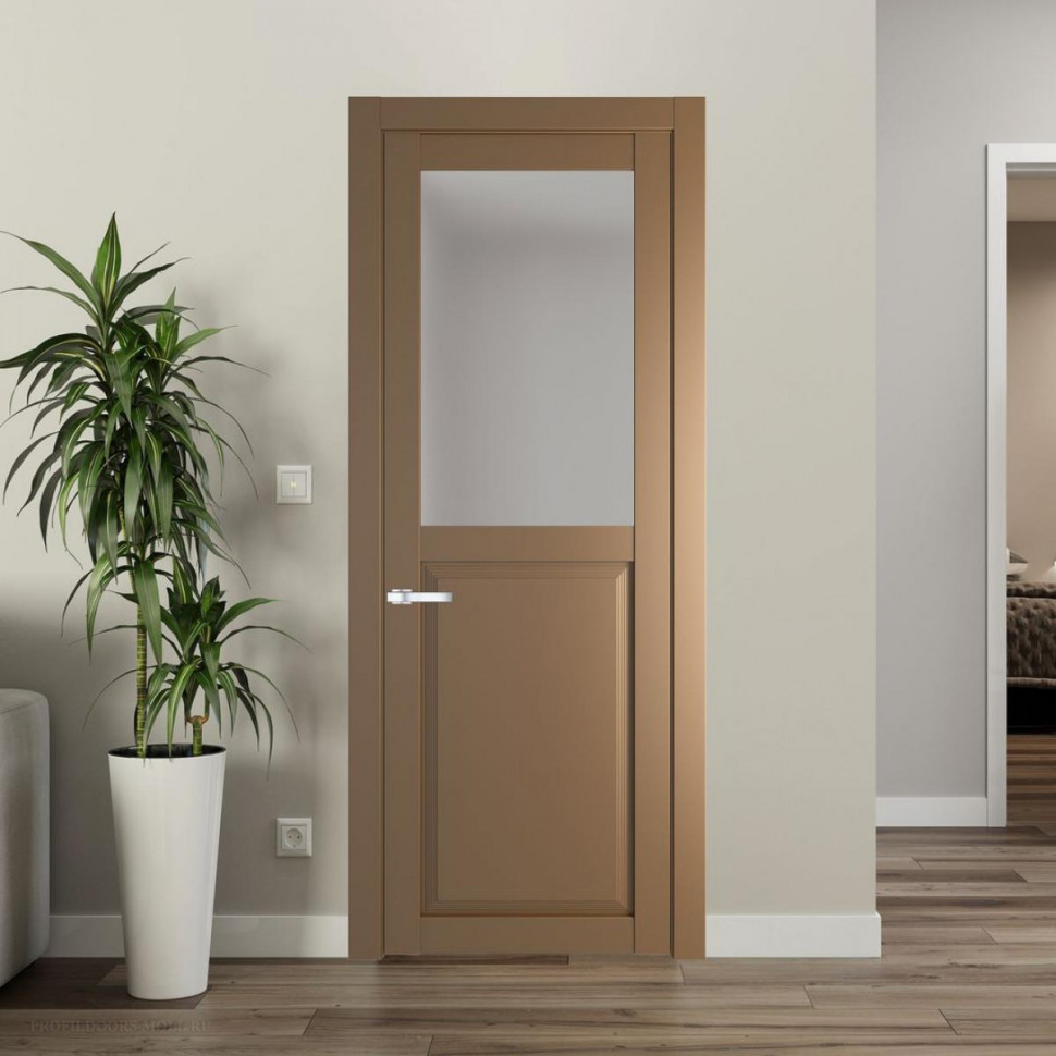 Межкомнатная дверь ProfilDoors 2.6.2 PD цвет Перламутр золото вставка Матовое