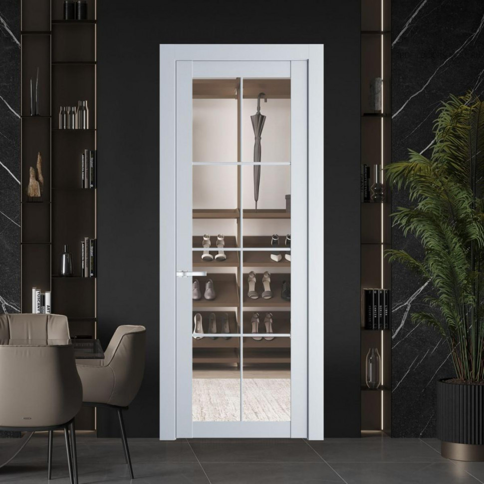 Межкомнатная дверь ProfilDoors 2.1.2 (р.8) PD цвет Вайт вставка Прозрачное