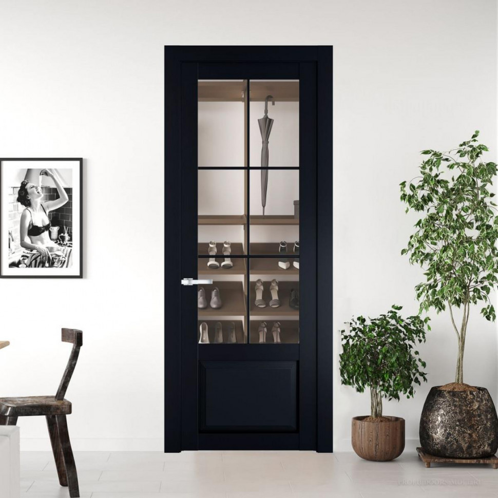 Межкомнатная дверь ProfilDoors 2.2.2 (р.6) PD цвет Нэви Блу вставка Прозрачное
