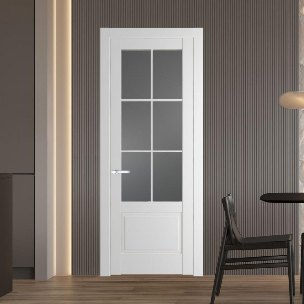 Межкомнатная дверь ProfilDoors 3.2.2 (р.6) PD цвет Крем Вайт вставка Графит