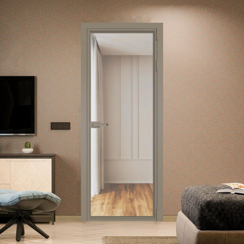Межкомнатная дверь ProfilDoors 1 AV Комфорт нейтрал профиль Никель матовый