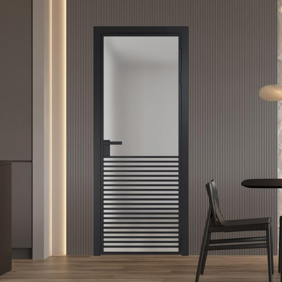Межкомнатная дверь ProfilDoors 16 AG стекло Матовое цвет профиля Черный матовый