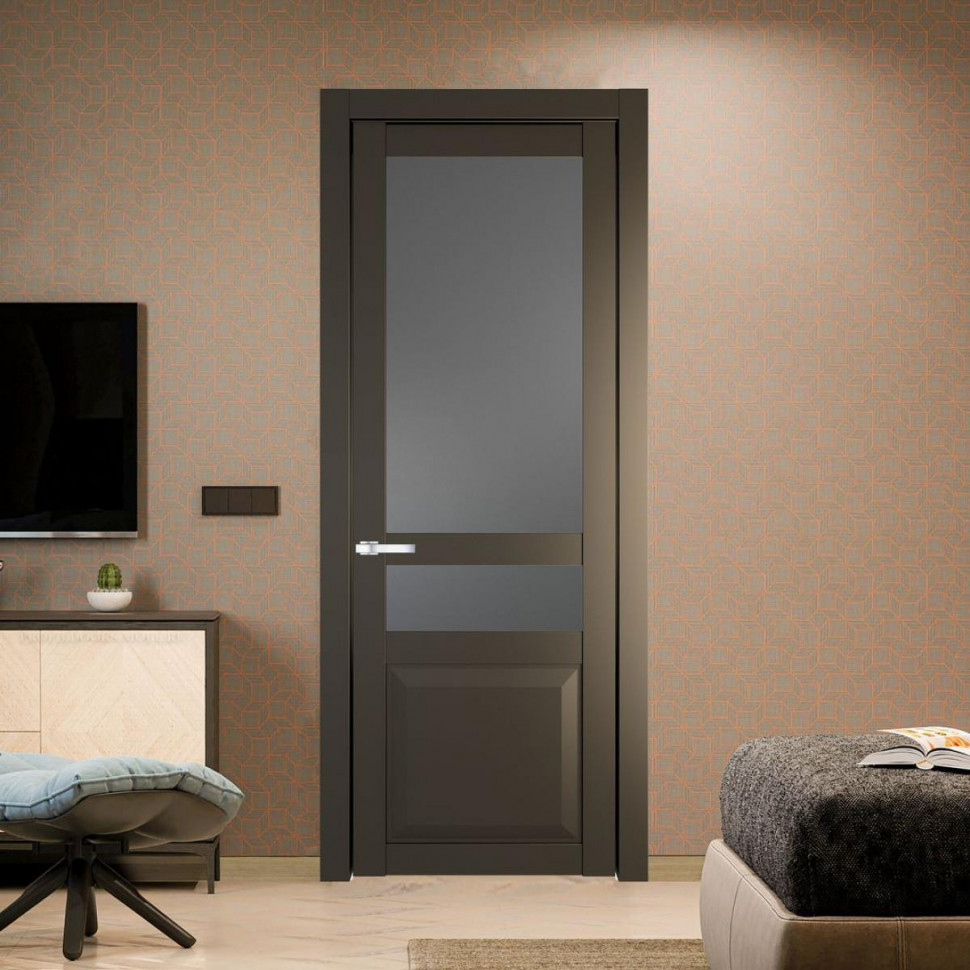 Межкомнатная дверь ProfilDoors 1.5.4 PD цвет Перламутр бронза вставка Графит