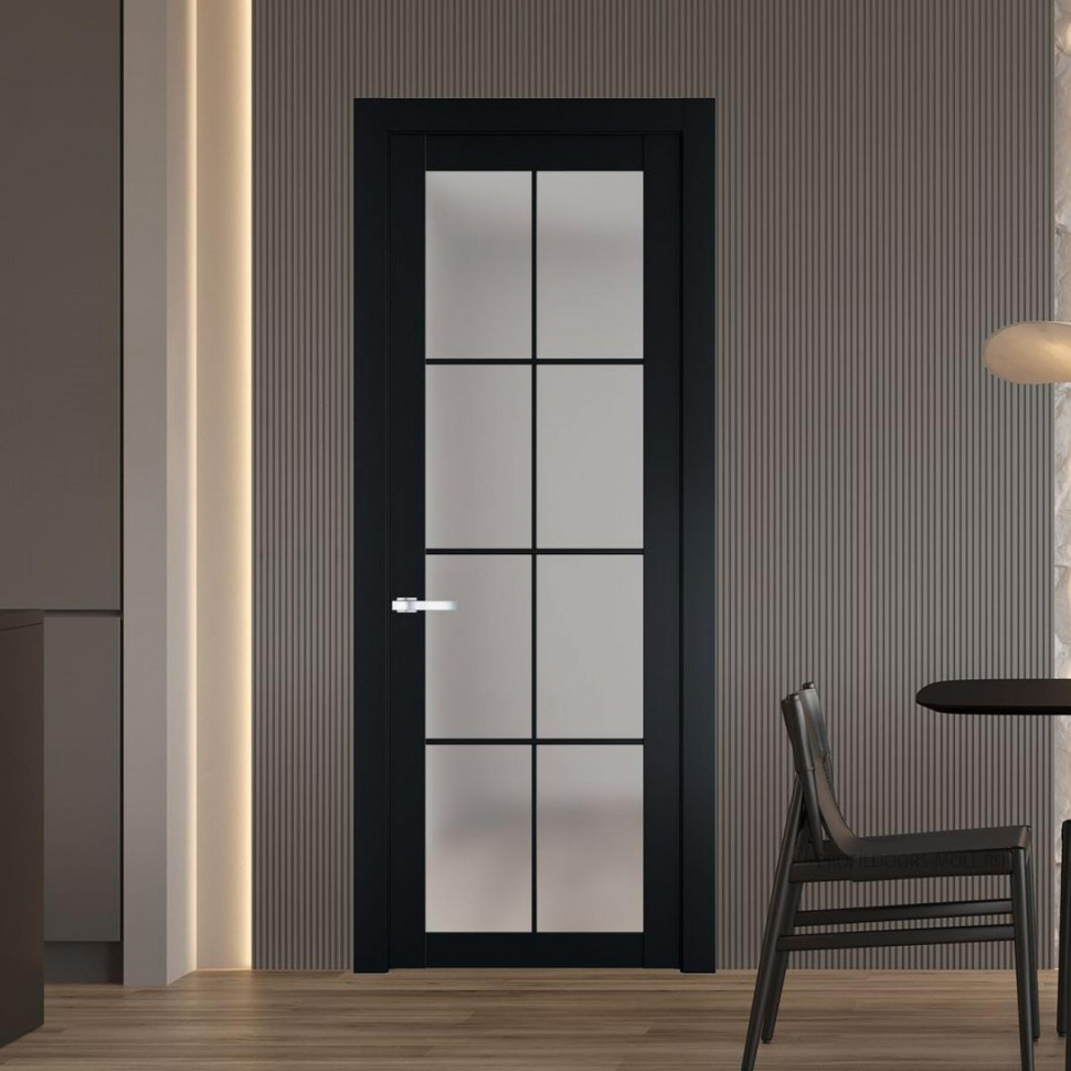 Межкомнатная дверь ProfilDoors 1.1.2 (р.8) PD цвет Блэк вставка Матовое
