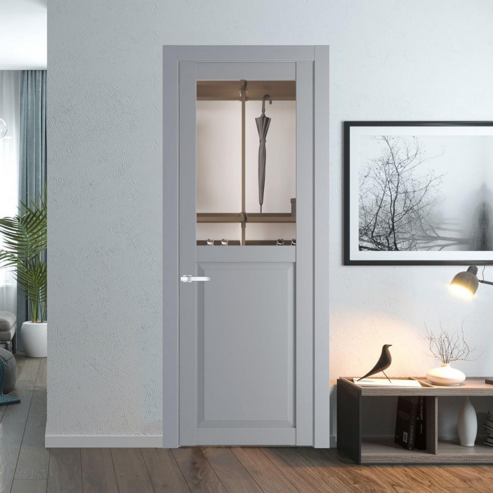 Межкомнатная дверь ProfilDoors 2.6.2 PD цвет Смоки вставка Прозрачное