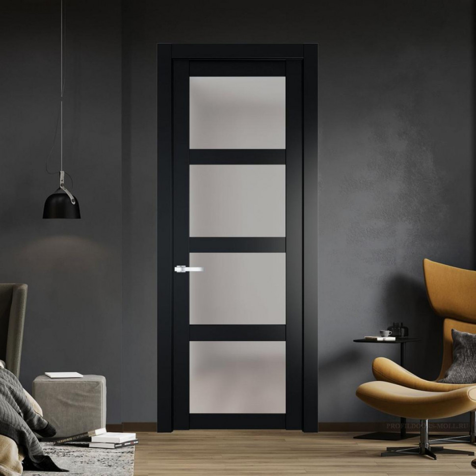 Межкомнатная дверь ProfilDoors 2.4.2 PD цвет Блэк вставка Матовое