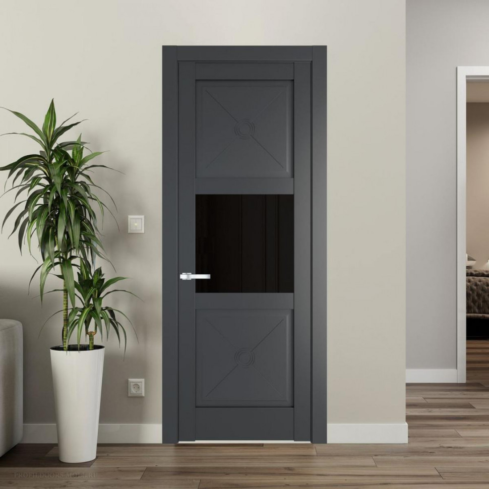 Межкомнатная дверь ProfilDoors 1.4.2PM Графит Черное тонированное