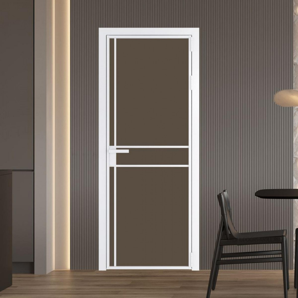 Межкомнатная дверь ProfilDoors 9 AG стекло Монохром гляссе триплекс цвет профиля Вайт