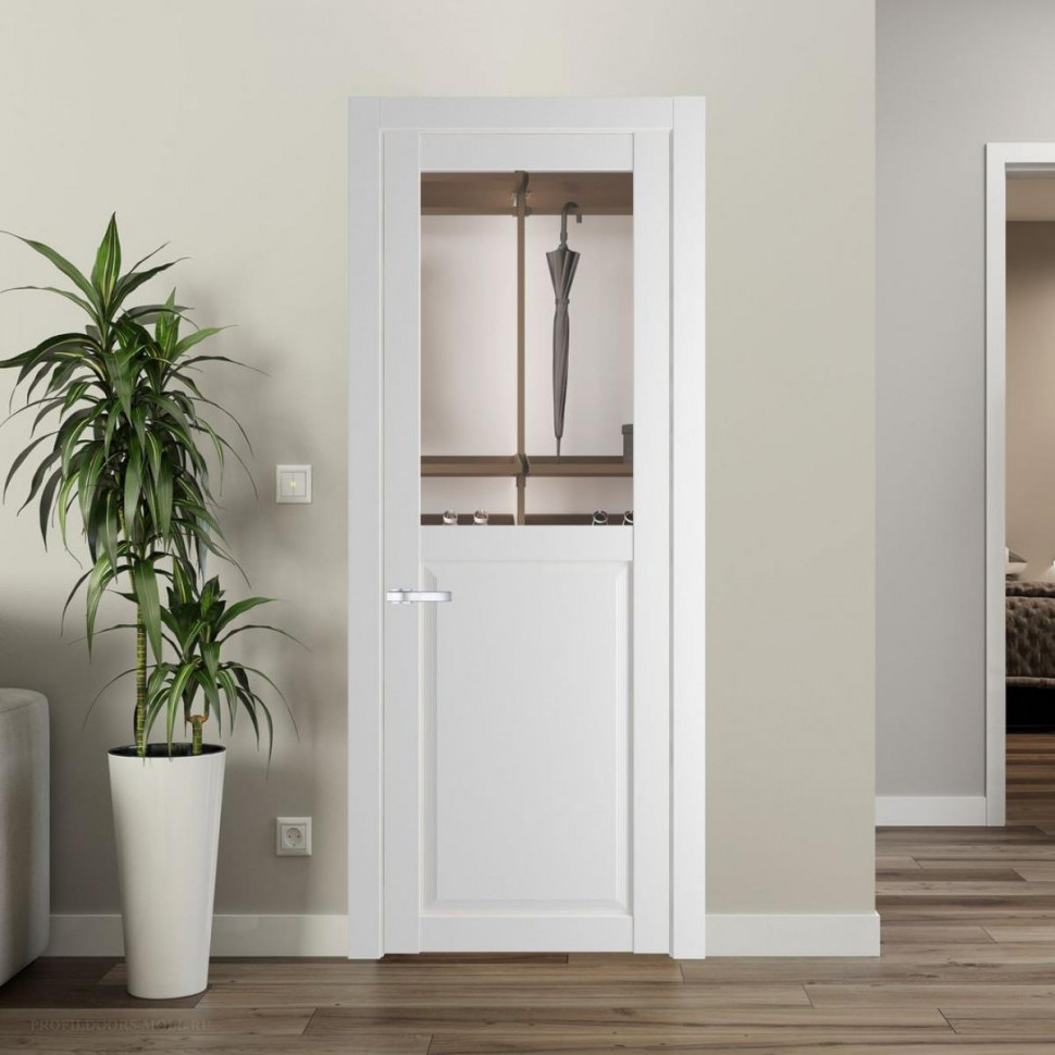 Межкомнатная дверь ProfilDoors 2.6.2 PD цвет Крем Вайт вставка Прозрачное