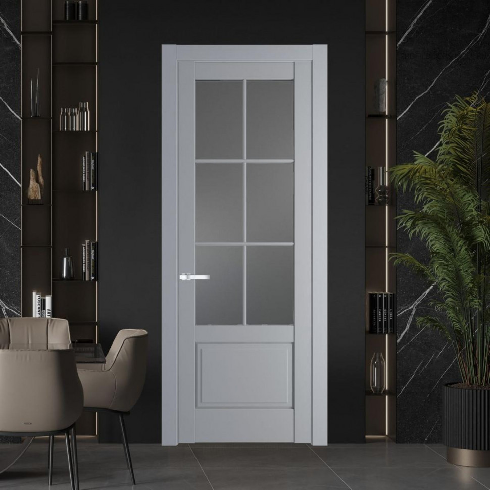 Межкомнатная дверь ProfilDoors 3.2.2 (р.6) PD цвет Смоки вставка Графит
