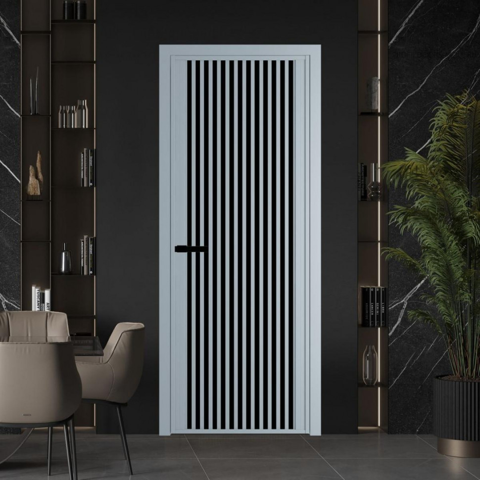 Межкомнатная дверь ProfilDoors 3 AGP Триплекс черный профиль Серебро