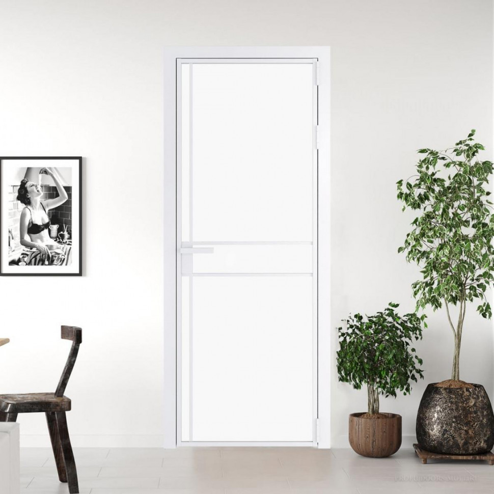 Межкомнатная дверь ProfilDoors 9 AG стекло Монохром белый просветленный триплекс цвет профиля Вайт