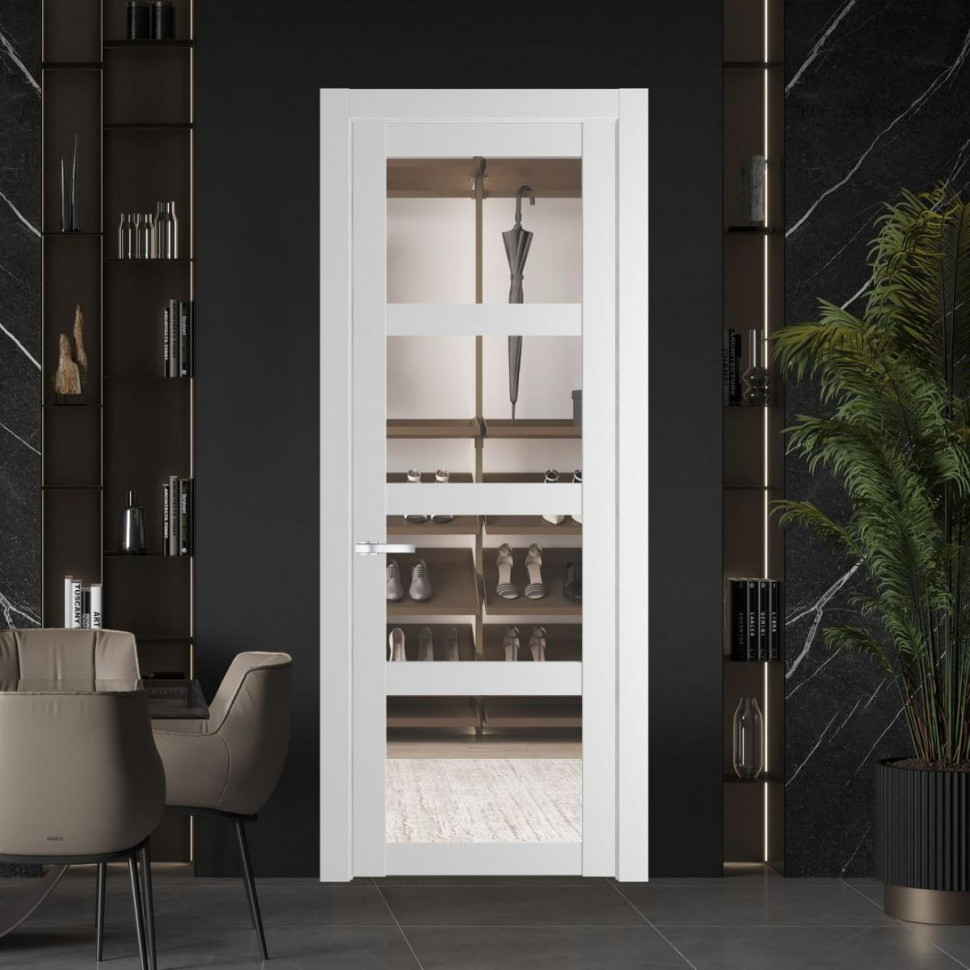Межкомнатная дверь ProfilDoors 2.4.2 PD цвет Крем Вайт вставка Прозрачное