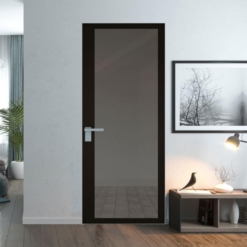 Межкомнатная дверь ProfilDoors 2 AGK цвет Планибель графит черный прокрас кромка Серебро