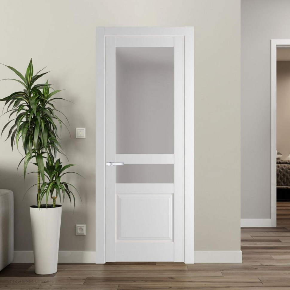 Межкомнатная дверь ProfilDoors 4.5.4 PD цвет Крем Вайт вставка Матовое