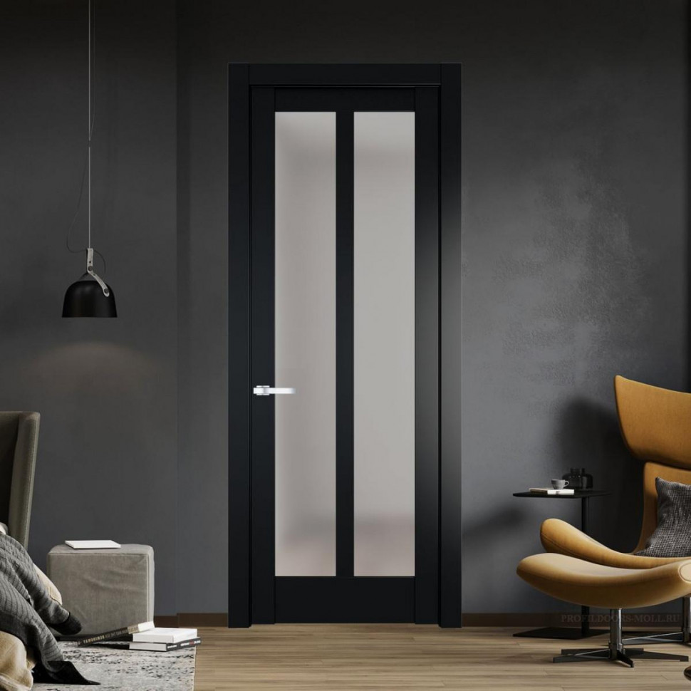 Межкомнатная дверь ProfilDoors 4.7.2 PD цвет Блэк вставка Матовое