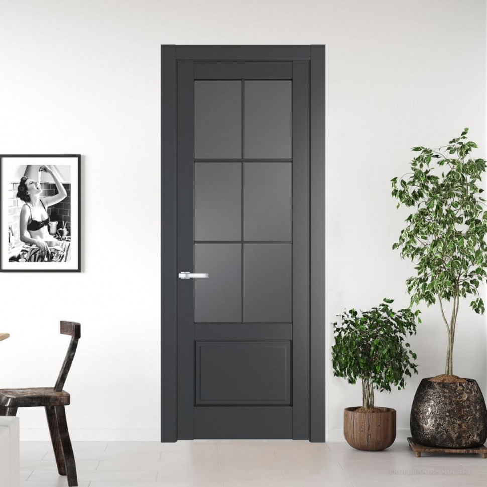 Межкомнатная дверь ProfilDoors 3.2.2 (р.6) PD цвет Графит вставка Графит