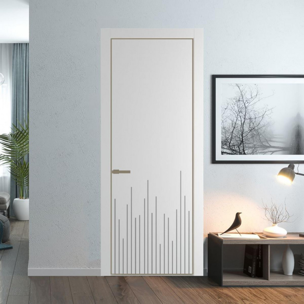 Межкомнатная дверь ProfilDoors 7 PA Крем Вайт с профилем Шампань