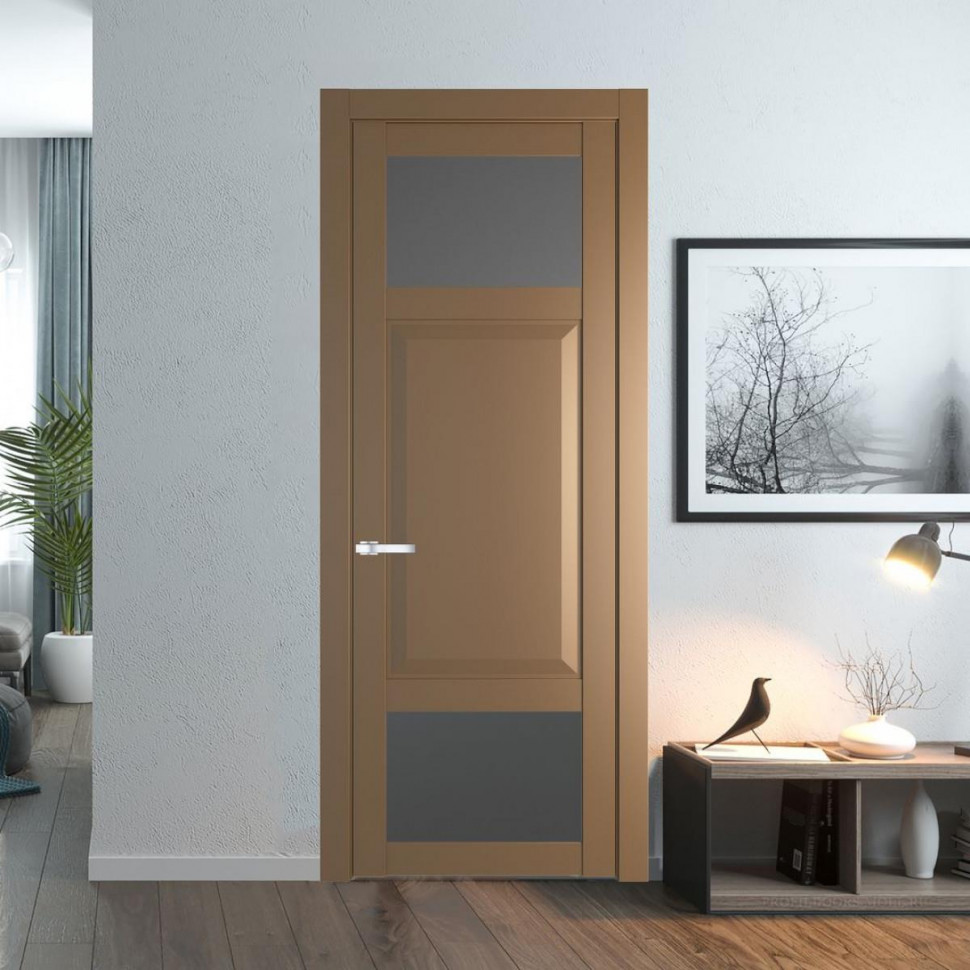 Межкомнатная дверь ProfilDoors 1.3.4 PD цвет Перламутр золото вставка Графит