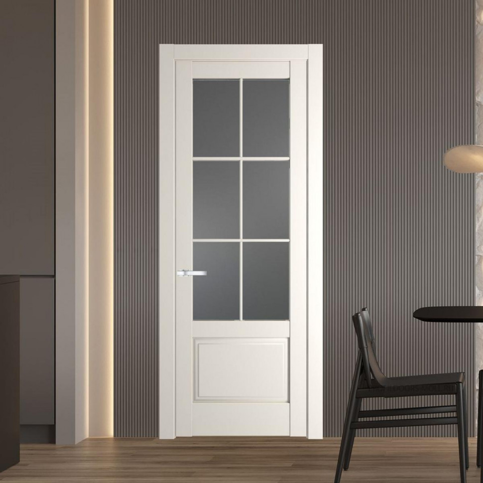 Межкомнатная дверь ProfilDoors 4.2.2 (р.6) PD цвет Перламутр белый вставка Графит