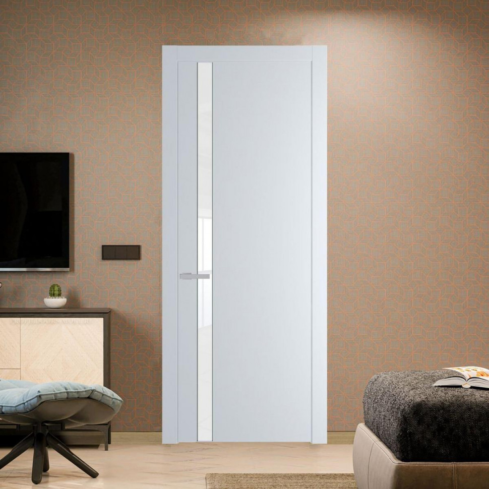 Межкомнатная дверь ProfilDoors 18 PW Вайт Лак классик молдинг Зеленый воск