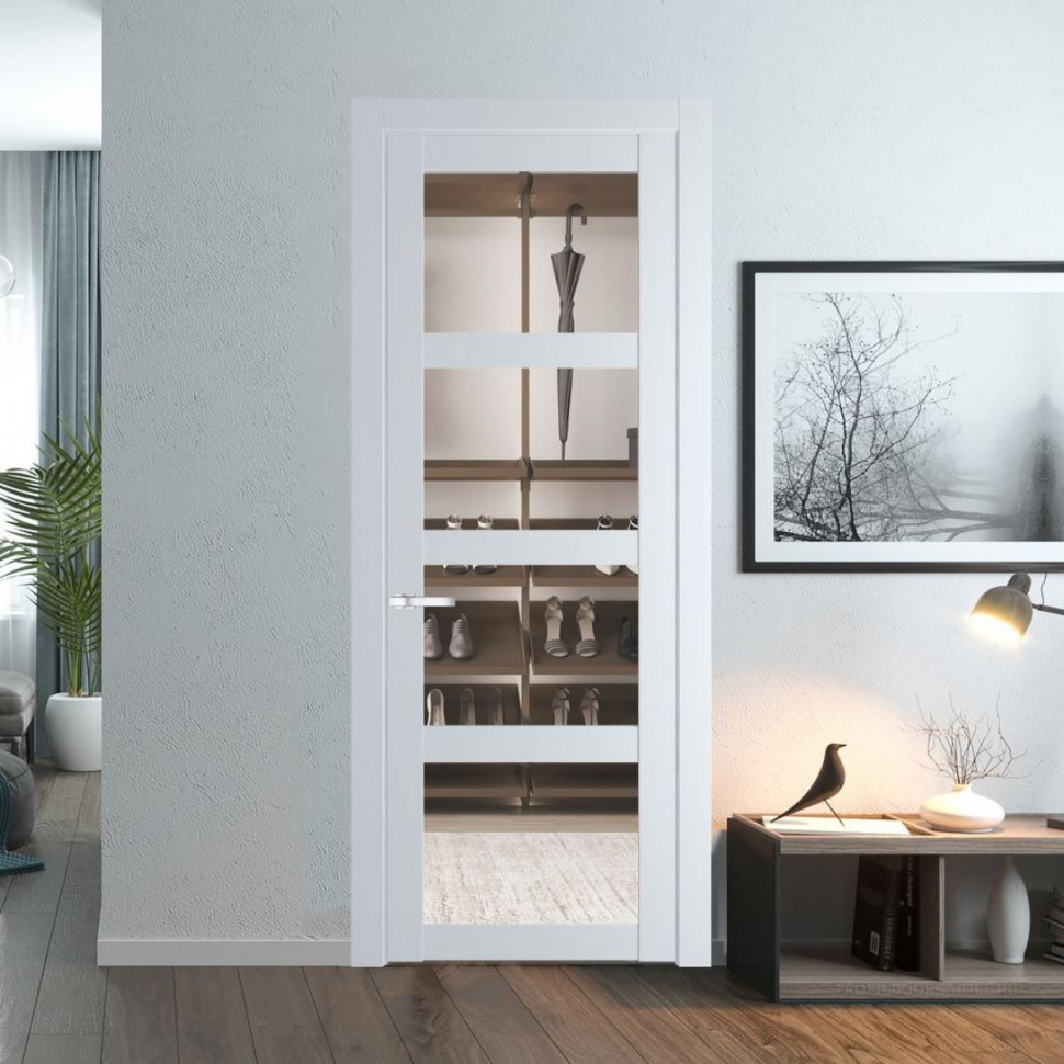 Межкомнатная дверь ProfilDoors 2.4.2 PD цвет Вайт вставка Прозрачное