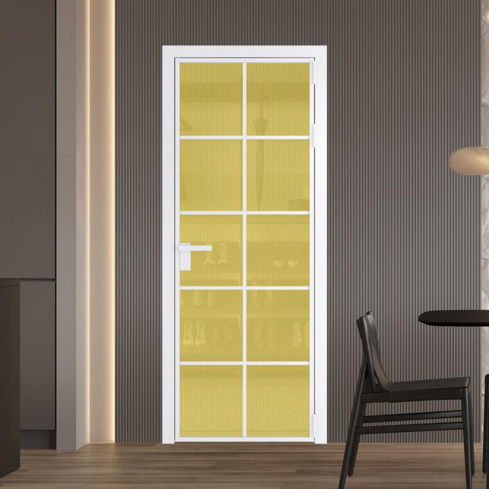 Межкомнатная дверь ProfilDoors 4 AG стекло Мору золото цвет профиля Вайт