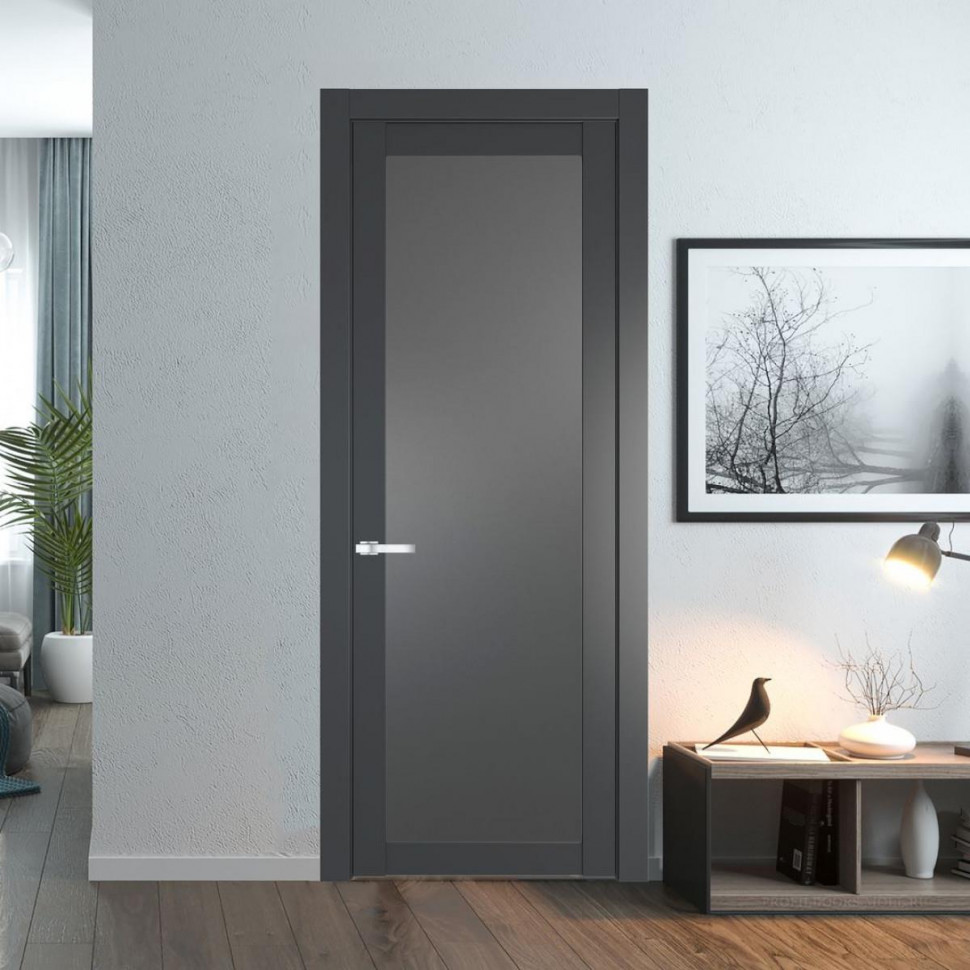 Межкомнатная дверь ProfilDoors 1.1.2 PD цвет Графит вставка Графит