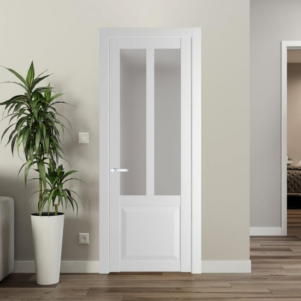 Межкомнатная дверь ProfilDoors 1.8.2 PD цвет Крем Вайт вставка Матовое